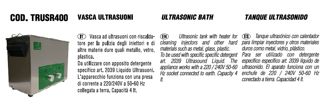 TRUSR400 VASCA PULITORE ULTRASUONI